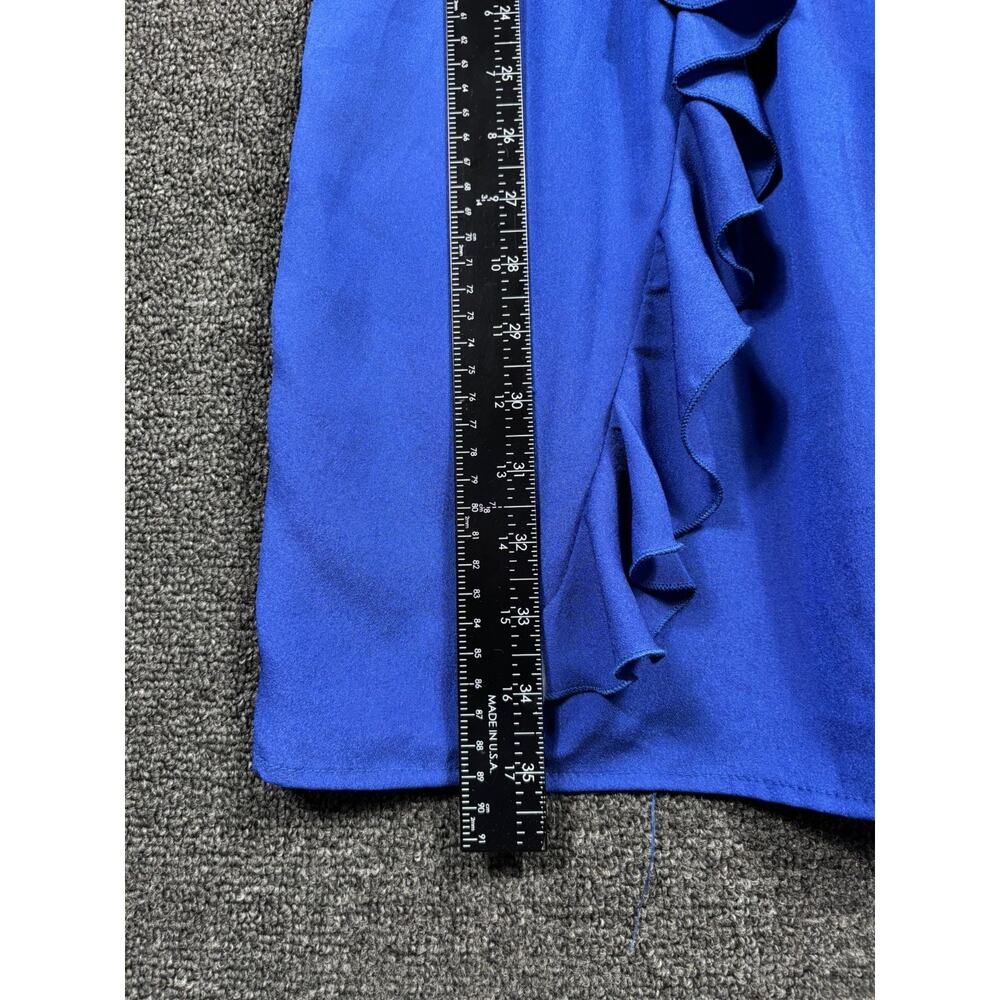 Jodi Kristopher Sheath Dress Womens Size M Blue Ruffle Short Sleeve - Picture 4 of 5